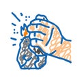 fire making human evolution icon doodle illustration Royalty Free Stock Photo
