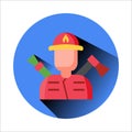 Fire Man avatar WITH FLAT DESIGN AND SIMPLES TYLE Royalty Free Stock Photo