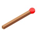 Fire match icon, isometric style