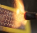 Fire Match Stick strike spark Royalty Free Stock Photo