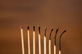 Burned out concept represented with fire matches Royalty Free Stock Photo