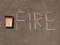 Fire Matches Inscription and the Matchbox