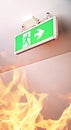 Fire in the modern office Royalty Free Stock Photo