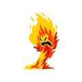 Fire Monster Cartoon Character, Fantasy Mystic Elemental Vector Illustration Royalty Free Stock Photo