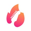 Fire Music Logo. Music Logo Concept with Fire Concept Vector Template