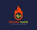 Fire Music logo designs fire industry logo vector