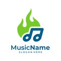 Fire Music Logo Vector. Music Fire logo design template