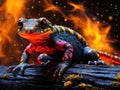 Fire newt or salamander Royalty Free Stock Photo