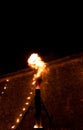 Fire in the night, big flame Royalty Free Stock Photo