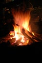 Fire at the night party Royalty Free Stock Photo