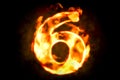 Fire number 6 of burning flame light, 3D Royalty Free Stock Photo