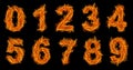 Fire numbers set Royalty Free Stock Photo