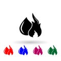 Fire and oil logo multi color icon. Simple glyph, flat vector of profit icons for ui and ux, website or mobile application Royalty Free Stock Photo