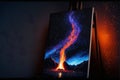 Fire oil painting flames, creative digital illustration, nature, landscapes Royalty Free Stock Photo