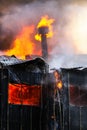 Burning house Royalty Free Stock Photo