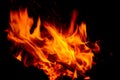 Open fire abstraction on a dark background Royalty Free Stock Photo