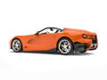 Fire orange modern convertible super sports car - back view studio shot