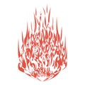 Fire in outline style. Big flame. Bright flaming elements Royalty Free Stock Photo
