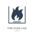 fire over line icon in trendy design style. fire over line icon isolated on white background. fire over line vector icon simple Royalty Free Stock Photo