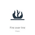 Fire over line icon vector. Trendy flat fire over line icon from shapes collection isolated on white background. Vector Royalty Free Stock Photo