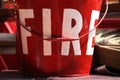 Fire pail in red Royalty Free Stock Photo