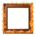 Fire pattern frame isolated on transparent background Royalty Free Stock Photo