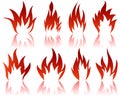 Fire patterns set Royalty Free Stock Photo