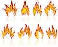 Fire patterns set Royalty Free Stock Photo