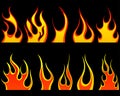 Fire patterns set Royalty Free Stock Photo