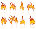 Fire patterns set Royalty Free Stock Photo