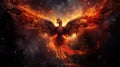 Fiery Love: A Majestic Phoenix Soaring With Passion