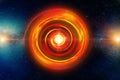 fire photon ring hot gas spining wormhole, Black hole super nova in deep space galaxy creative science imagine element from NASA