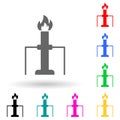 fire and pipe multi color style icon. Simple glyph, flat vector of Oil icons for ui and ux, website or mobile application Royalty Free Stock Photo