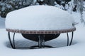 Fire Pit Covered in Deep Snow Royalty Free Stock Photo