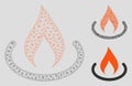 Fire Place Vector Mesh Network Model and Triangle Mosaic Icon Royalty Free Stock Photo
