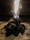 Fire place worh charcoal Royalty Free Stock Photo