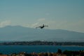 Fire plane water blue sky Royalty Free Stock Photo