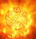 Fire planet on heat space backgrounds Royalty Free Stock Photo