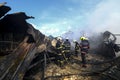 Fire at a plastic factory at Mandala slums