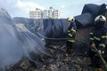 Fire at a plastic factory at Mandala slums