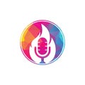 Fire Podcast logo design template.