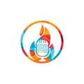 Fire Podcast vector logo design template.