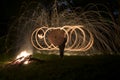 Fire Poi, Flaming Steel Wool Spinning