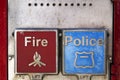 Fire and police emergency call box in New York City Royalty Free Stock Photo