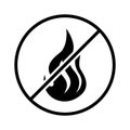 Fire prohibition icon. Vector illustration
