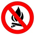 Fire prohibition symbol illustration icon