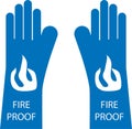 Fire proof icon, Fire extinguishing icon, Fire fighter blue vector icon.