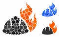 Fire protection helmet Mosaic Icon of Spheric Items