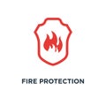fire protection icon. fire protection concept symbol design, vec