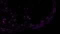 Fire purple embers particles texture overlays. Explosion burn powder spray burst on isolated black background Royalty Free Stock Photo